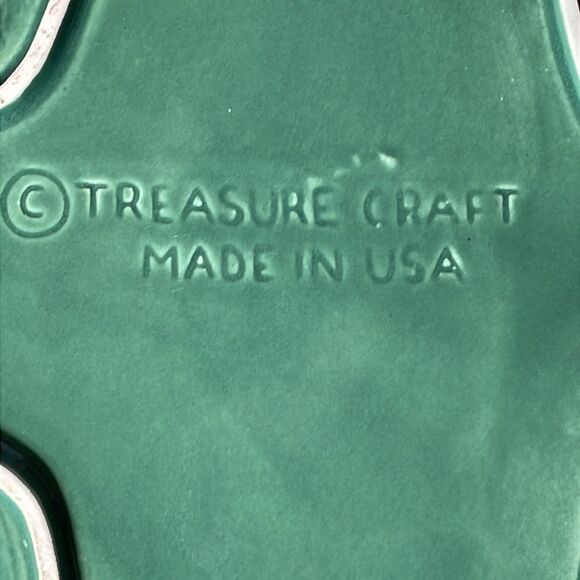 Treasure Craft Made in USA Cactus Shaped Green Ceramic Dish/Planter - Picture 6 of 13